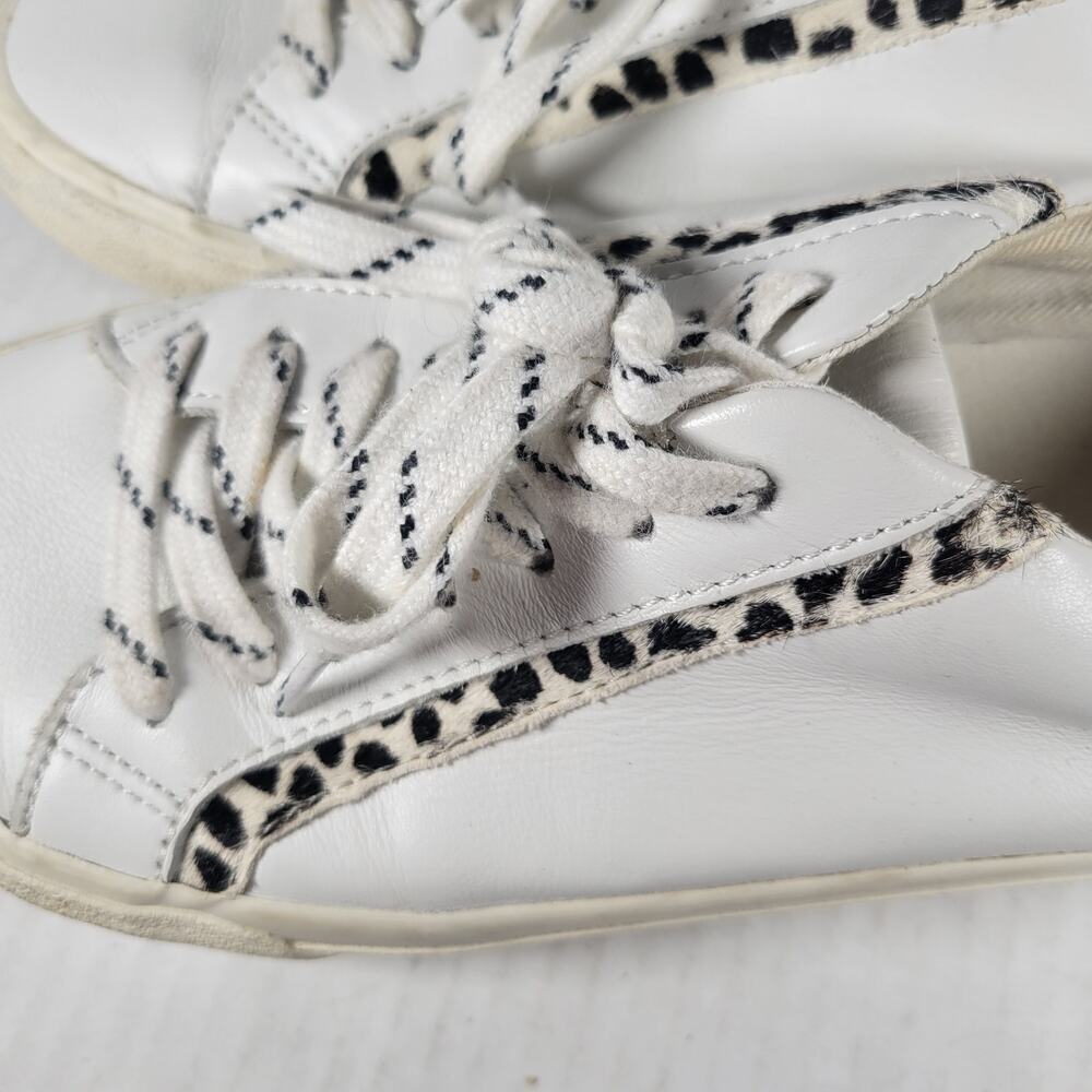 Madewell Leather Leopard Print Casual Lace Up Sidewalk Low-Top Sneakers Size 7.5 - Picture 8 of 9